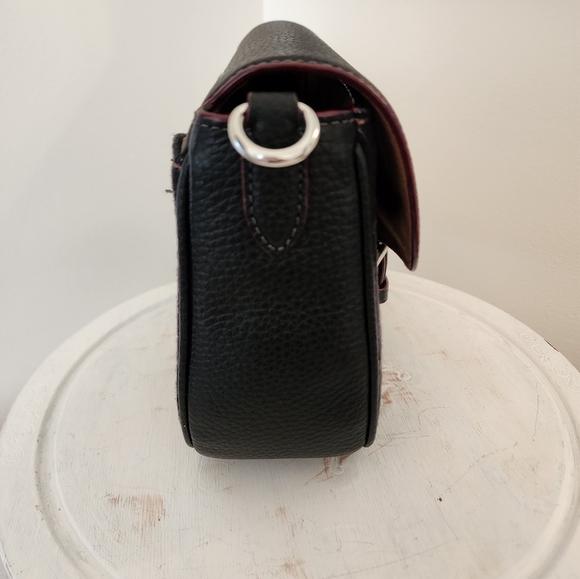 Coach Amelia Saddle Bag Black Denim & Pebbled leather NWT - Picture 4 of 10